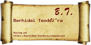 Berhidai Teodóra névjegykártya